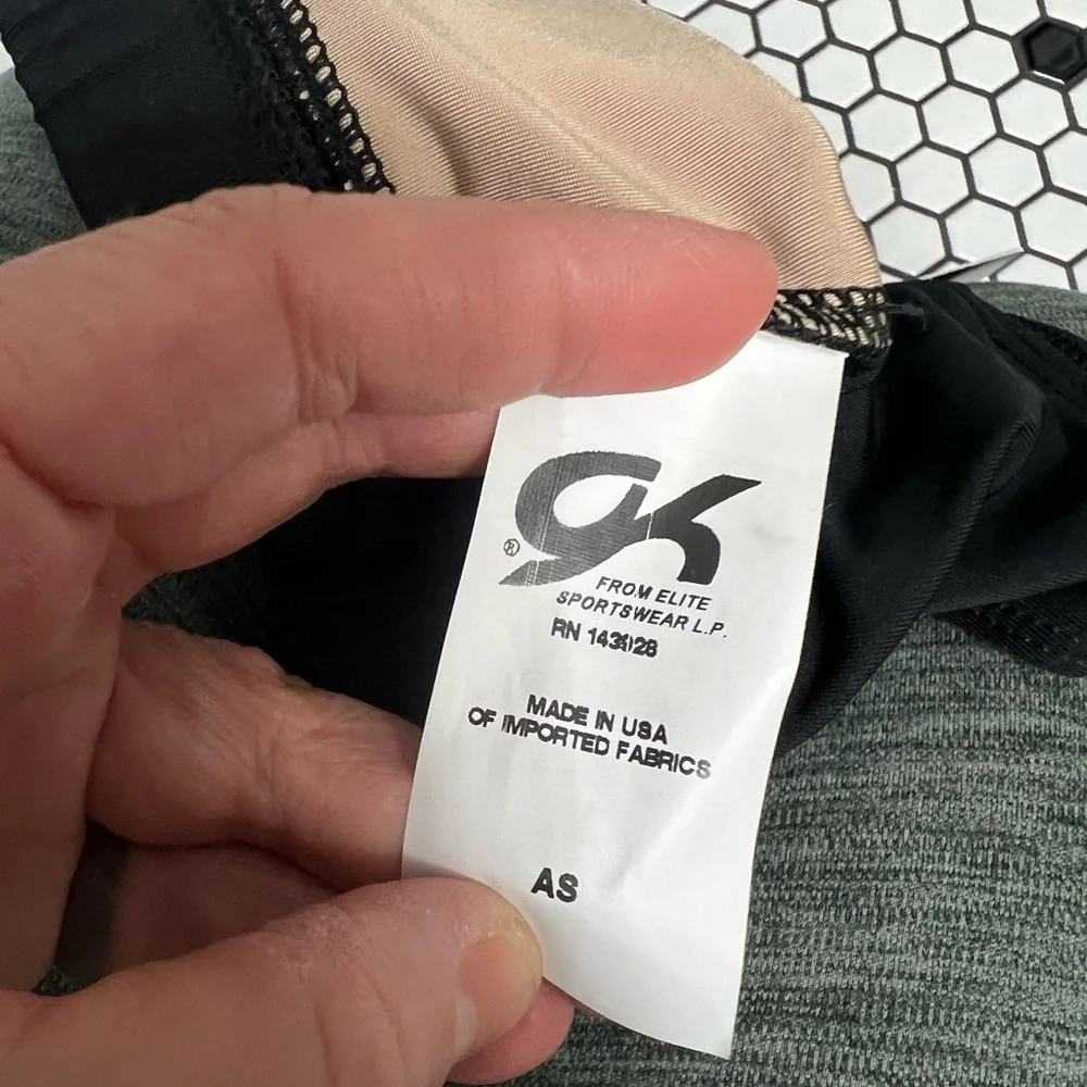 NWT gk all star cheer scoop neck cross bar crop top size AS